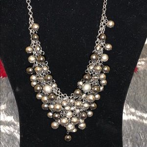 Beautiful silver tone beaded necklace!